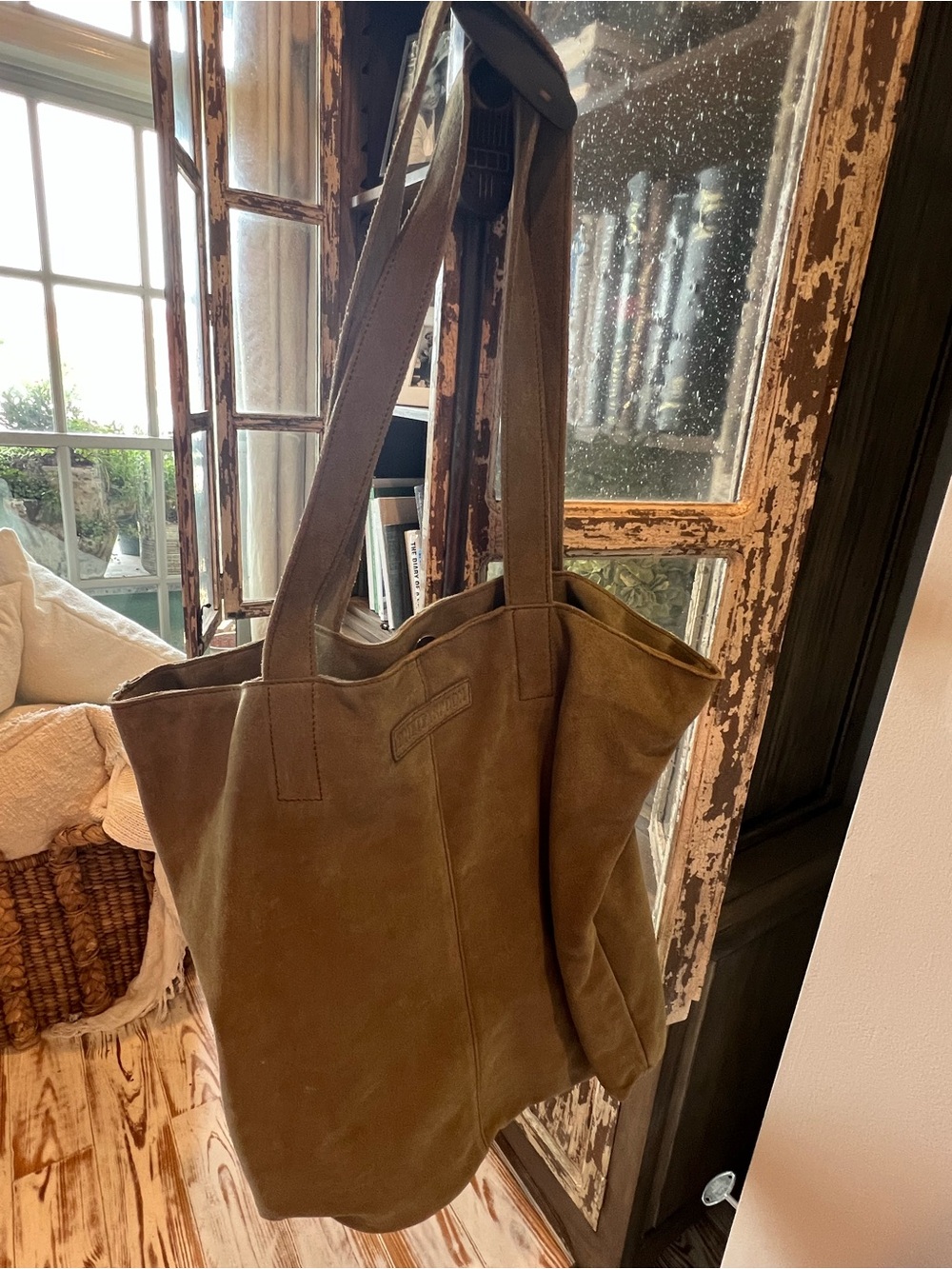 One Teaspoon Olive Suede Market Bag Tote